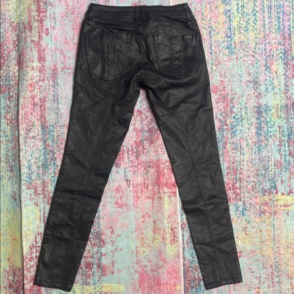 Burberry Brit Black pleather skinny stretch Pants - Picture 10 of 13